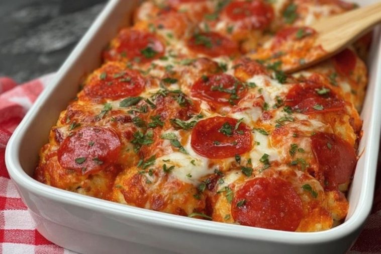 Bubble Up Biscuit Pizza Casserole