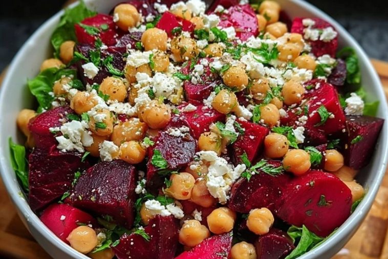 Chickpea, Beet & Feta Salad with Lemon