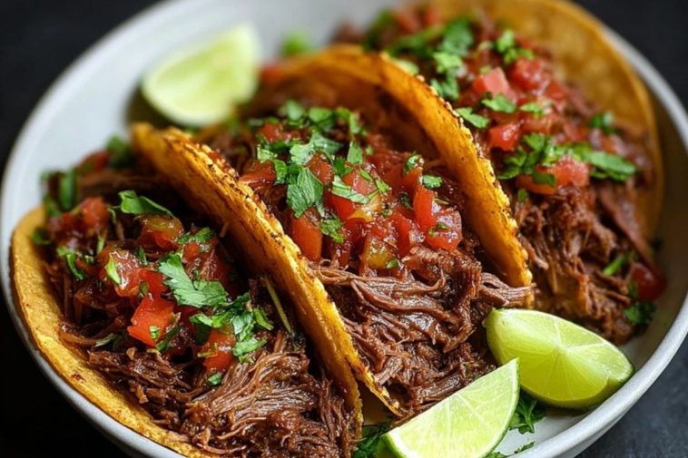 Crockpot Mexican Shredded Beef Tacos