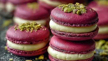 Luxurious Raspberry Pistachio Macarons