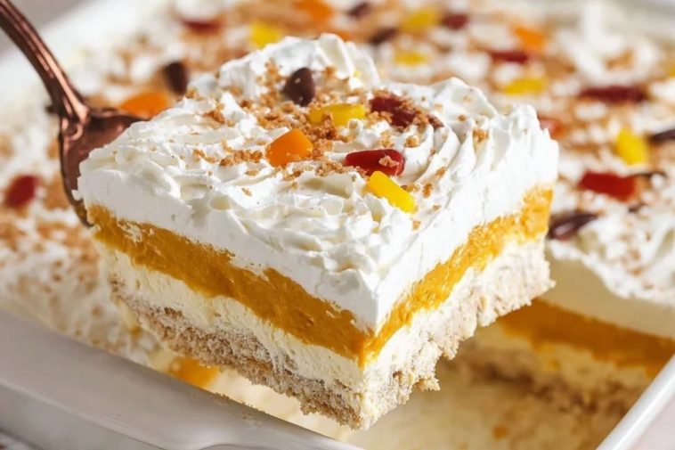 No Bake Pumpkin Lasagna Dessert