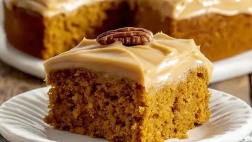 Rich Pumpkin Cake with Caramel Cream Cheese Frosting