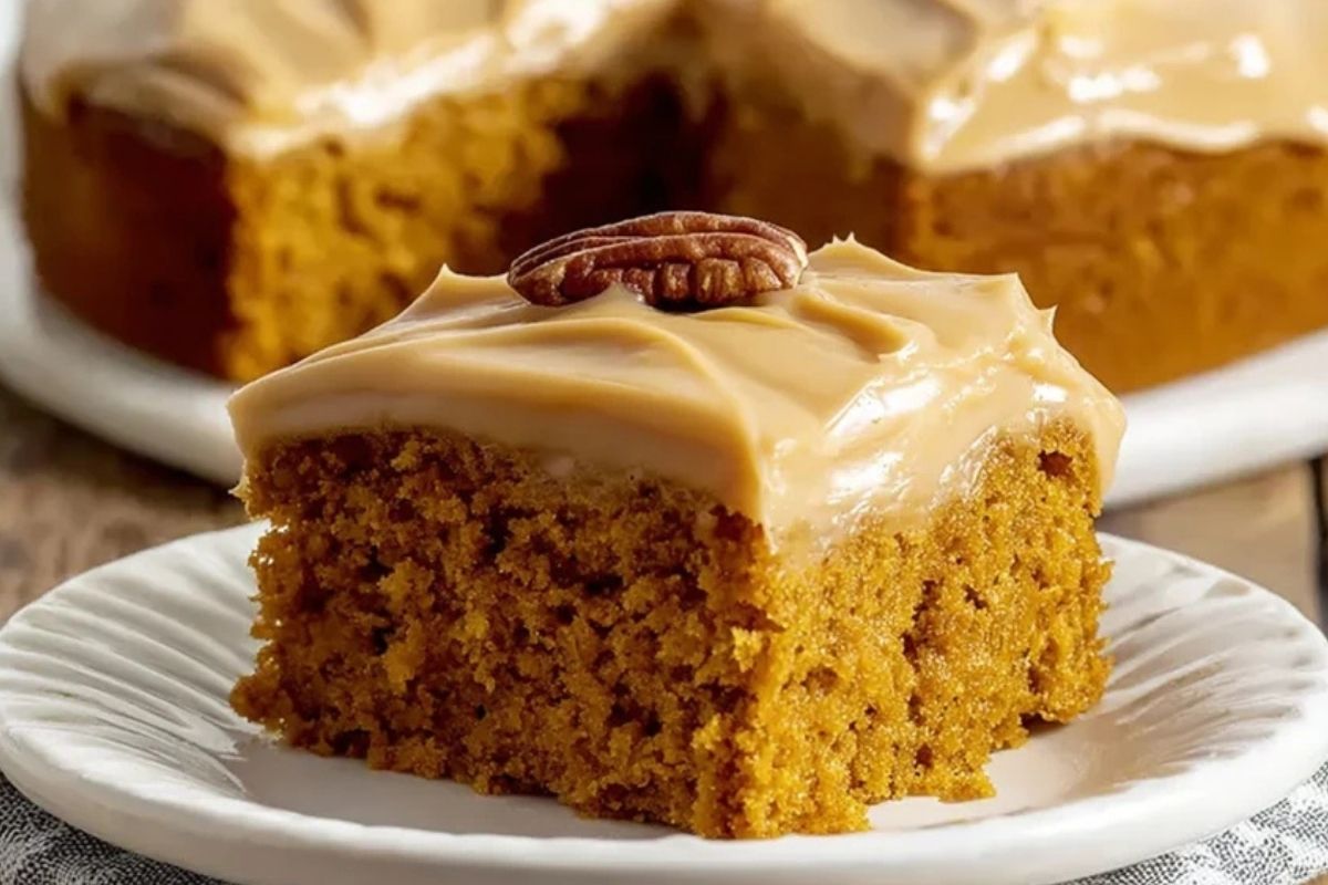 Rich Pumpkin Cake with Caramel Cream Cheese Frosting