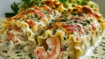 Shrimp Crab Alfredo Roll Ups