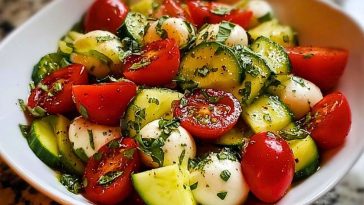 Tomato Cucumber Mozzarella Salad