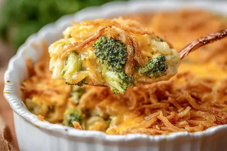 Creamy French Onion Broccoli Cheese Casserole