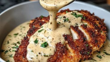 Creamy Parmesan Crusted Chicken with Garlic Sauce