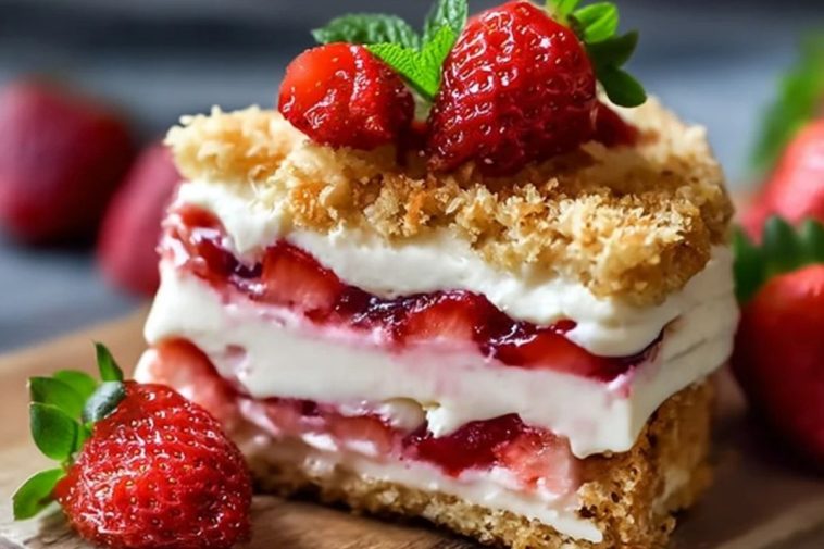 Crispy Strawberry Cheesecake Sandwich