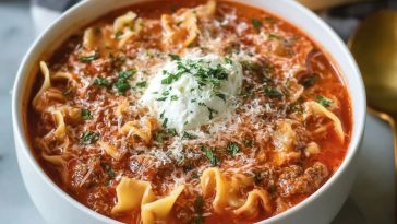Easy High Protein Lasagna Soup
