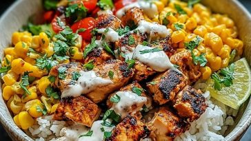 Healthy Chicken Rice Bowl with Street Corn