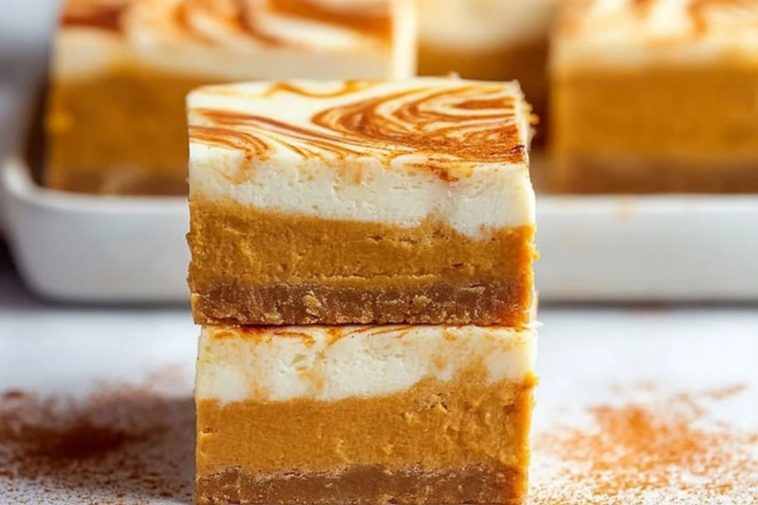 Homemade No Bake Pumpkin Cheesecake Bars