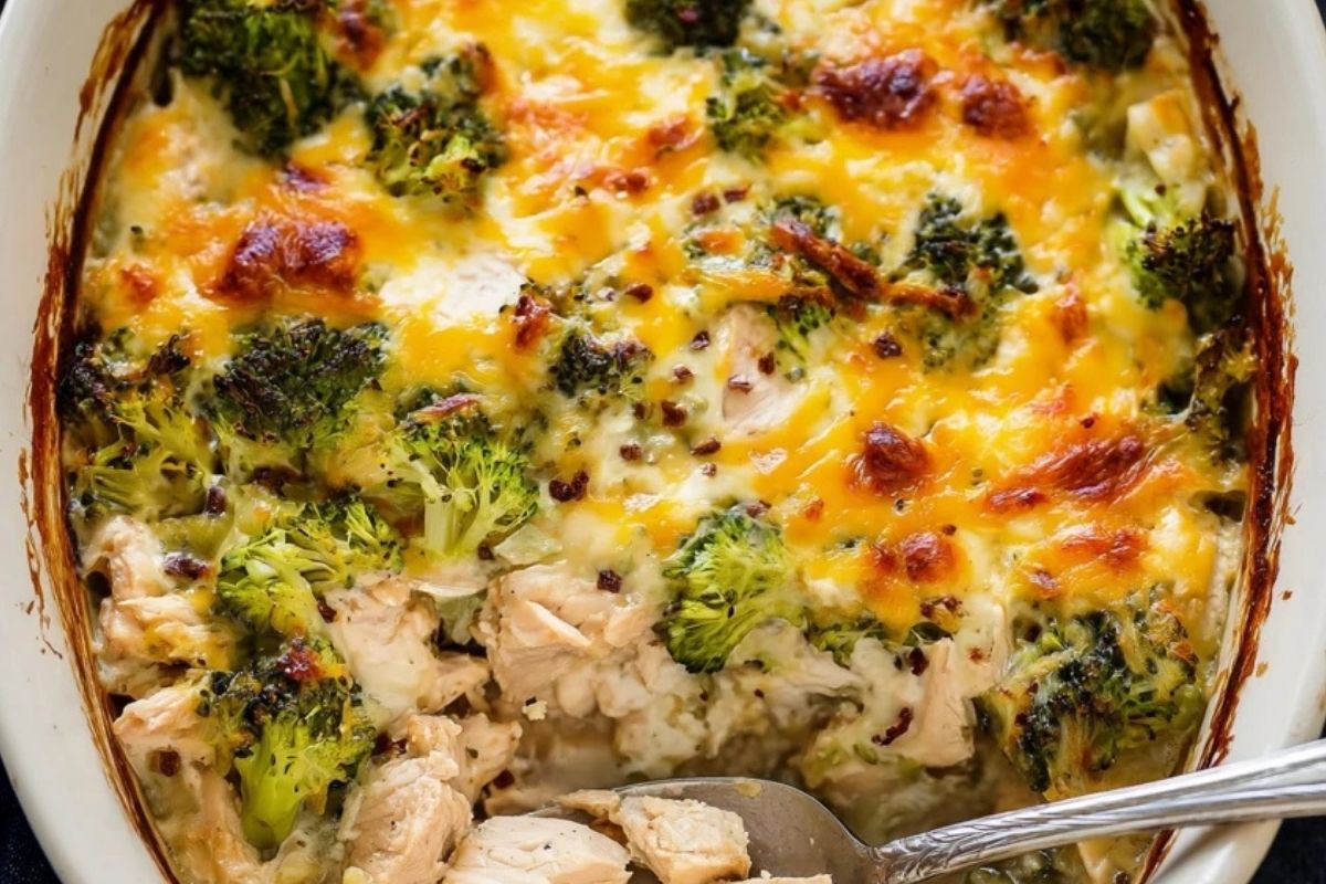 Keto Cheesy Crockpot Chicken and Broccoli Casserole