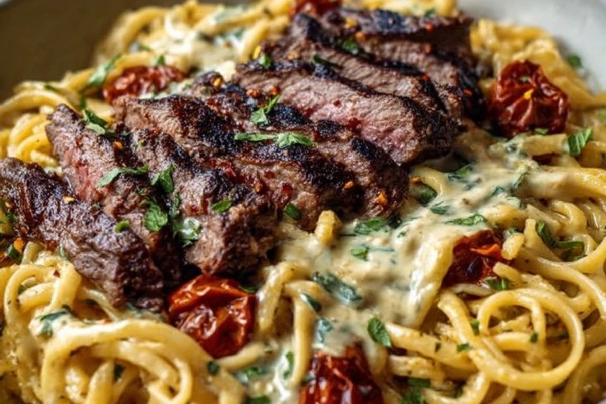 One-Pan Spicy Honey Garlic Steak Pasta