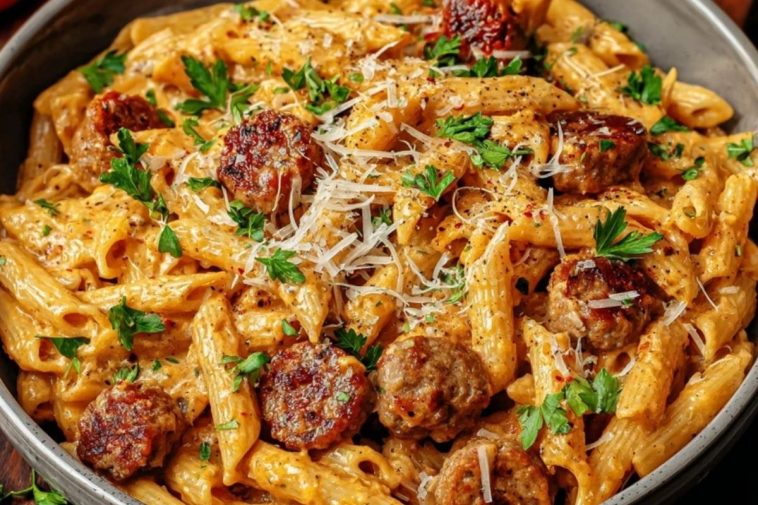 One Pot Creamy Cajun Sausage Pasta