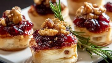 Brie Bites with Cranberry Crunch