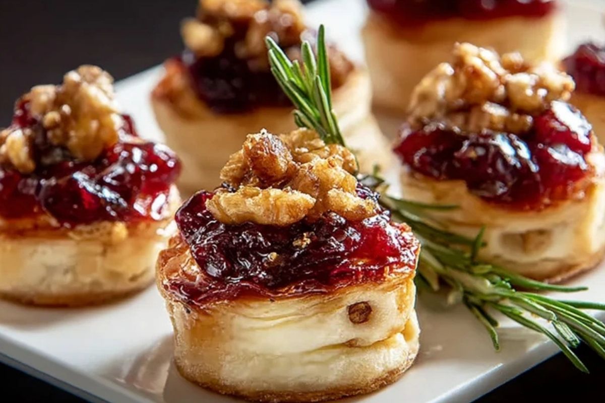 Brie Bites with Cranberry Crunch
