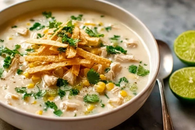Creamy White Chicken Enchilada Soup