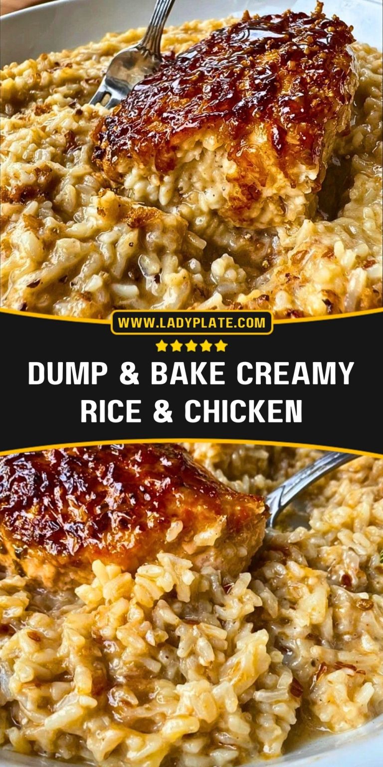 Dump & Bake Creamy Rice & Chicken