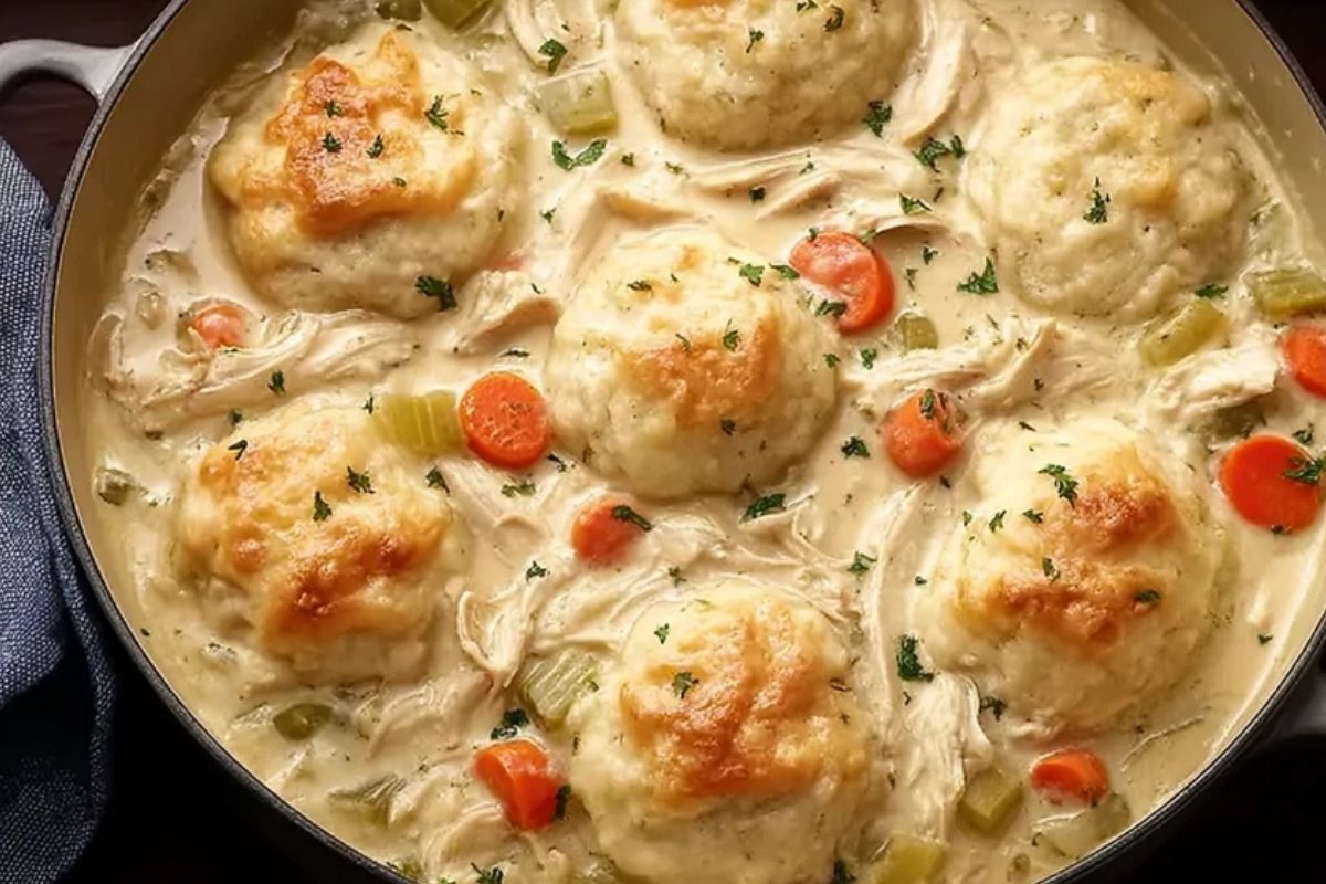 Easy Chicken and Dumplings with Biscuits