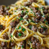 Garlic Butter Beef Pasta
