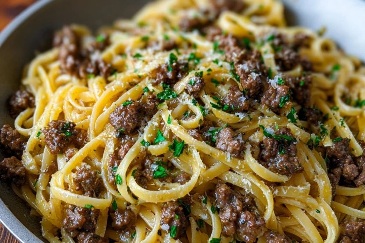 Garlic Butter Beef Pasta