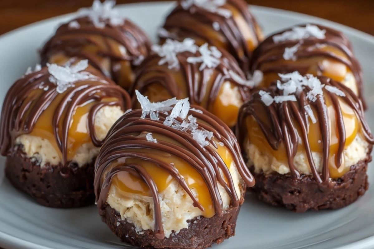 Chocolate Caramel Cheesecake Bites