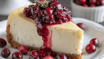 Cranberry White Chocolate Cheesecake
