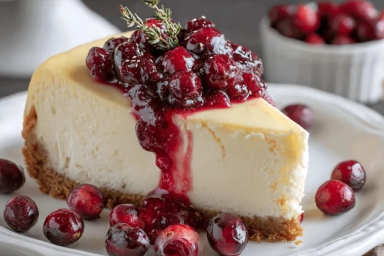 Cranberry White Chocolate Cheesecake
