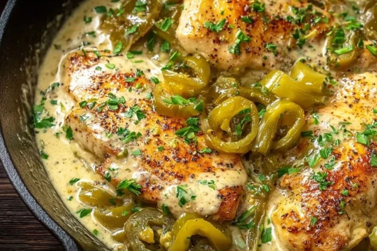 Flavorful Creamy Pepperoncini Chicken Skillet