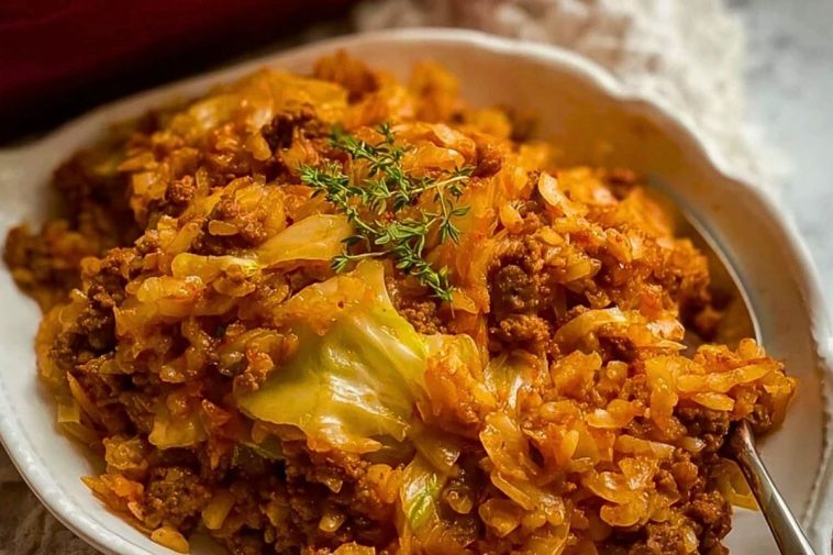 Budget Ground Beef And Cabbage Casserole