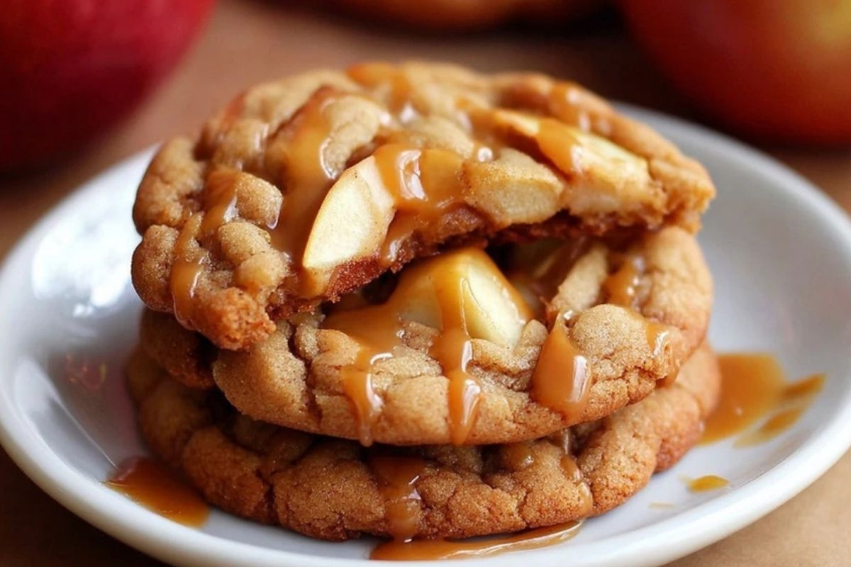 Easy Caramel Apple Cookies