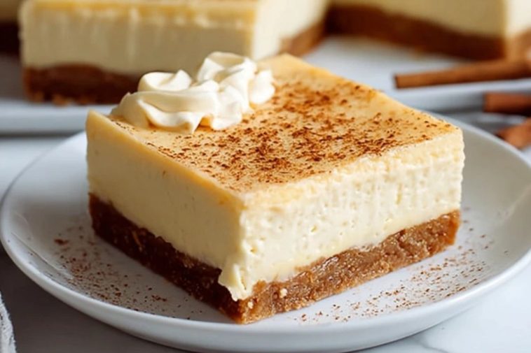 Eggnog Cheesecake Bars