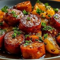 Honey Garlic Sausage Sweet Potatoes