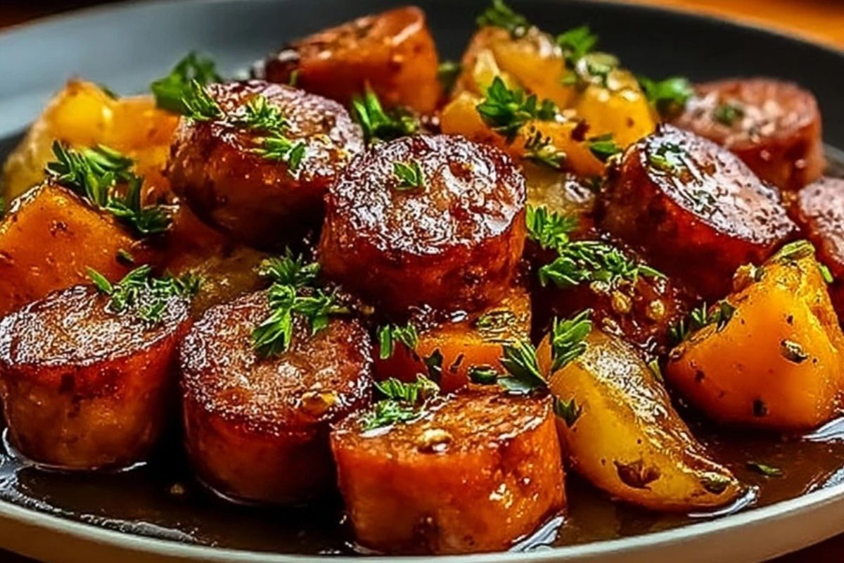 Honey Garlic Sausage Sweet Potatoes