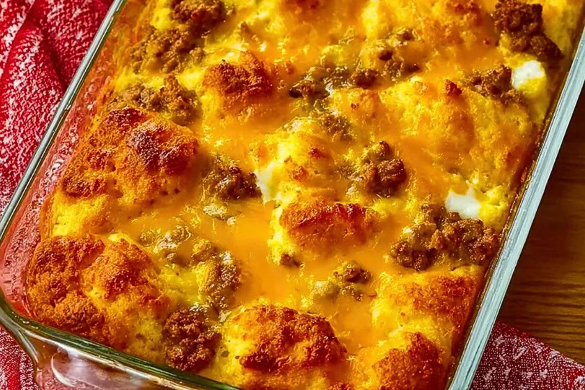Quick Biscuit And Sausage Egg Bake