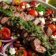 Steak Chimichurri & Dense Bean Salad