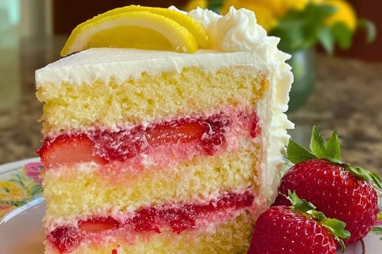 Strawberry Lemonade Cake Layers