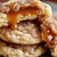 Brown Sugar Cinnamon Butter Cookies with Gooey Caramel Centers