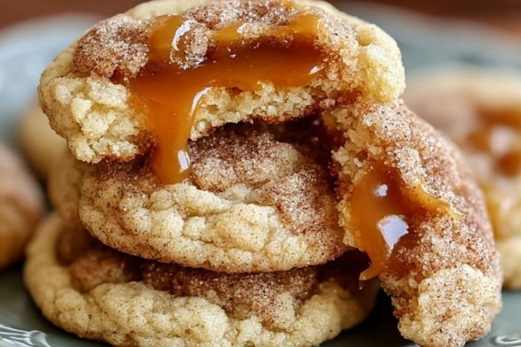 Brown Sugar Cinnamon Butter Cookies with Gooey Caramel Centers