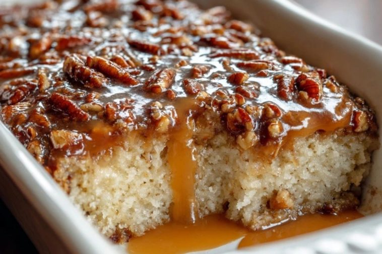 Butter Pecan Praline Poke Cake