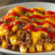 Cheeseburger French Fry Bake