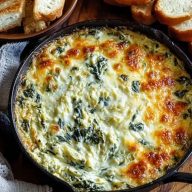 Cheesy Baked Spinach Artichoke Dip