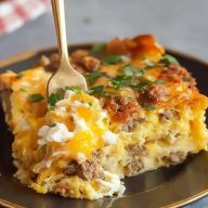 Cheesy Southwest Tortilla Breakfast Casserole