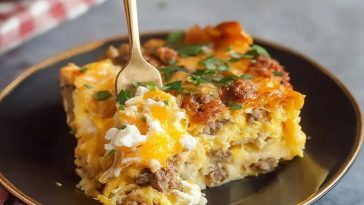 Cheesy Southwest Tortilla Breakfast Casserole