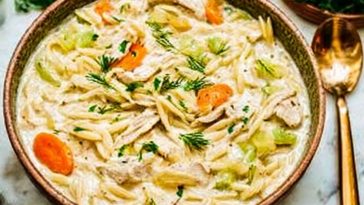 Creamy Chicken and Orzo Soup
