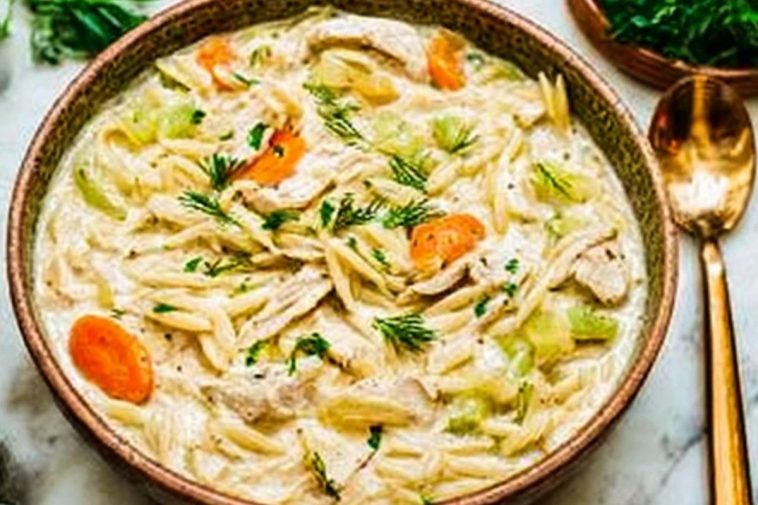 Creamy Chicken and Orzo Soup