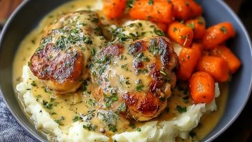 Creamy Herb Chicken Thighs with Carrots & Mash