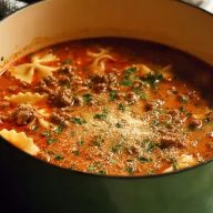 Creamy Lasagna Soup With Sausage And Ground Beef