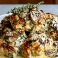 Creamy Mushroom Asiago Chicken