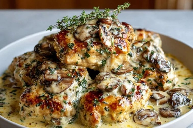 Creamy Mushroom Asiago Chicken